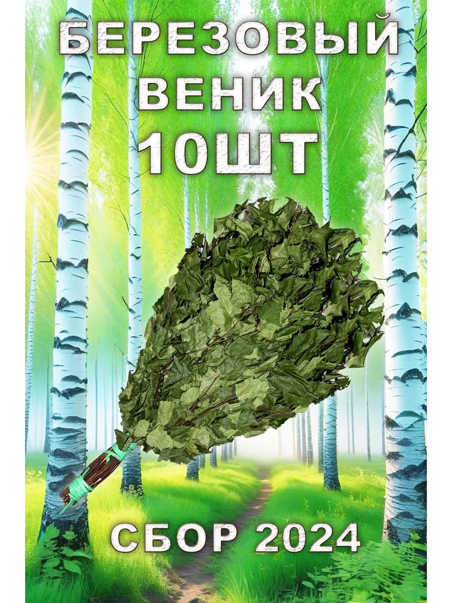 Веник для бани Березовый, 10 шт. 