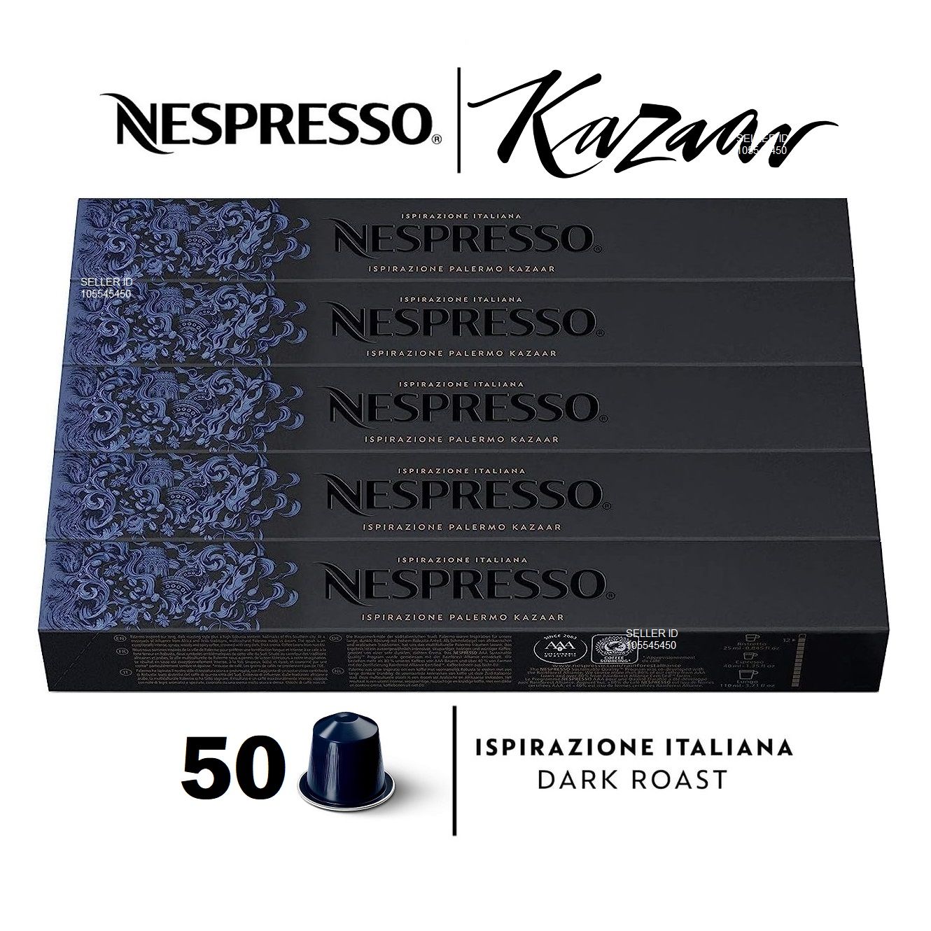 Набор кофе Nespresso KAZAAR, 50 капсул (5 упаковок)