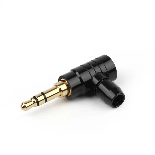 Разъем Audio Jack New стерео Штекер Jack 3.5 мм 3 контакта угловой, металлический корпус на кабель (под пайку) черный