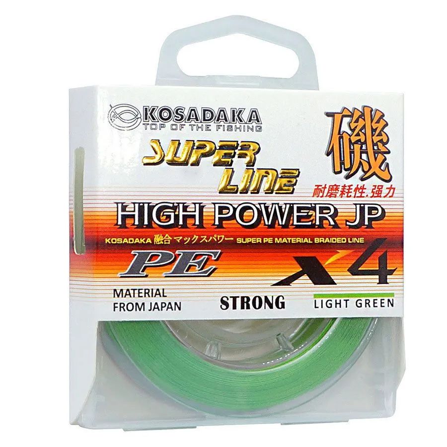 Леска плетеная Kosadaka "Super Line PE X4 High-Power JP" 150м, цвет: light green, 0,16мм, 11,8кг, Артикул: BSLX4JP-150-LG-016