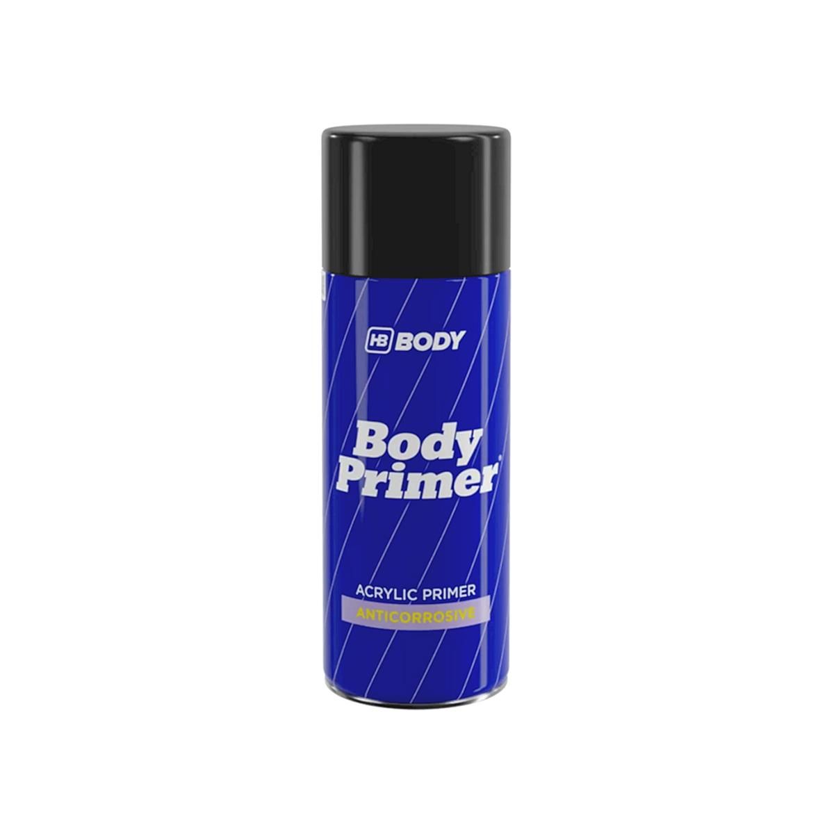 Грунт антикоррозийный акриловый автомобильный HB Body Primer Spray черный, аэрозольный баллон 400 мл.