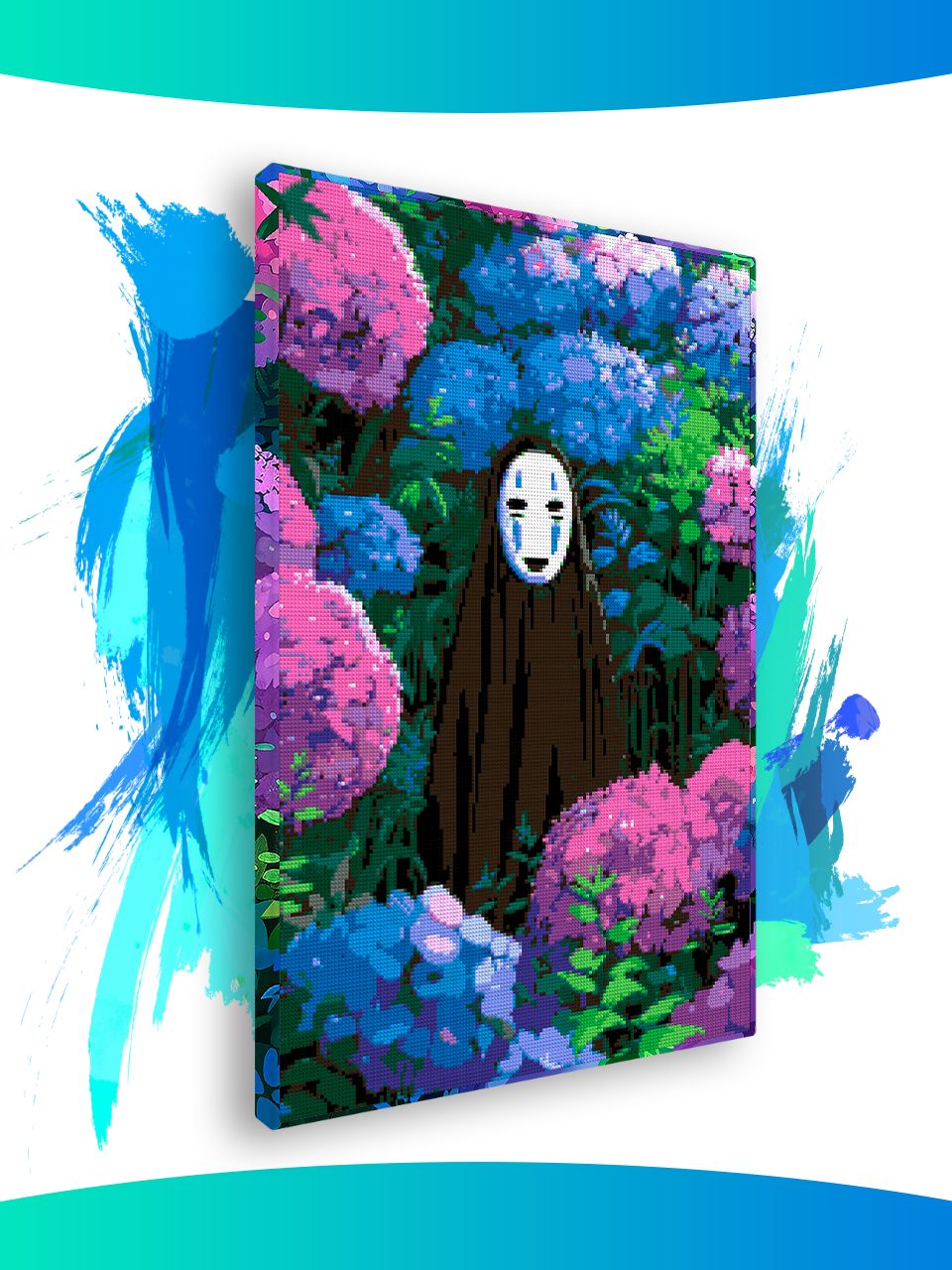 Алмазная мозаика на подрамнике - вышивка Арт Без лица Миядзаки 40 х 60 см