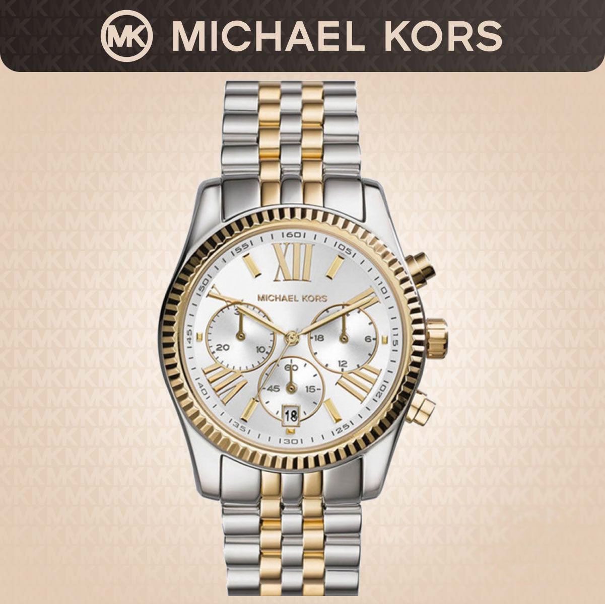 Michael Kors MK5955. Часы наручные женские кварцевые классические Майкл Корс. Со стрелками, круглым корпусом, металлическим браслетом, хронографом и датой. Водонепроницаемые