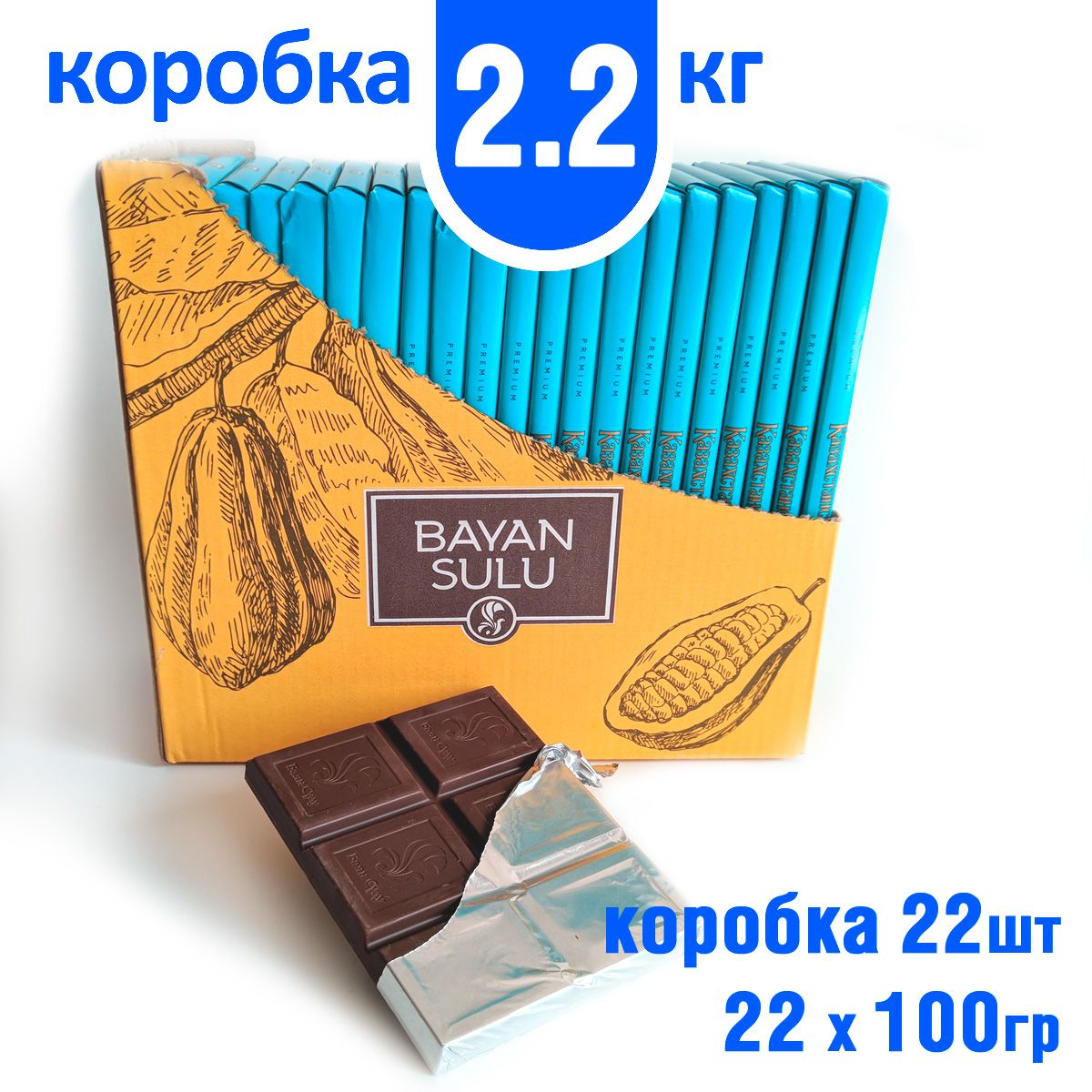 Шоколад "Казахстанский" 22х100гр 2200гр. Баян Сулу