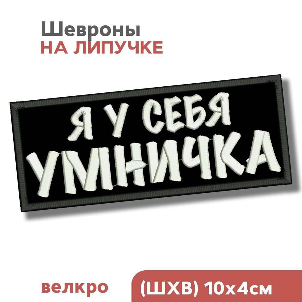 Шевронналипучке,нашивканаодежду"Яусебяумничка",10х4см