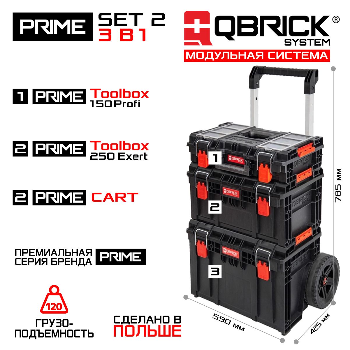 Набор ящиков для инструментов Qbrick System PRIME SET 2