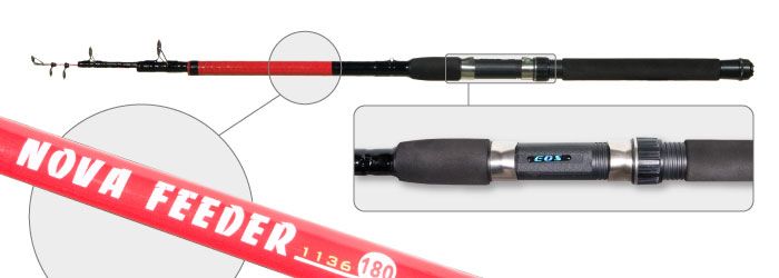 Удилище телескоп стекло фидерное к/с S Master 1136 Nova Feeder (20-80) 1,8 м