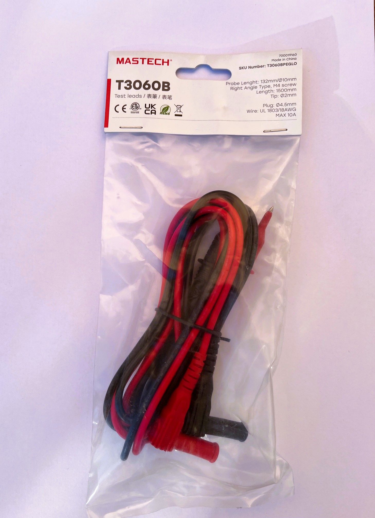 Щупы оригинальные Mastech T3060B 18AWG 1000В 10А