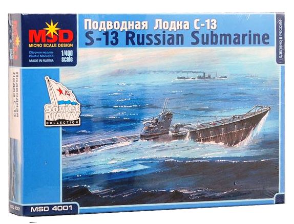 Сборная модель Советская подводная лодка С-13 (1/400) 4001-MSD