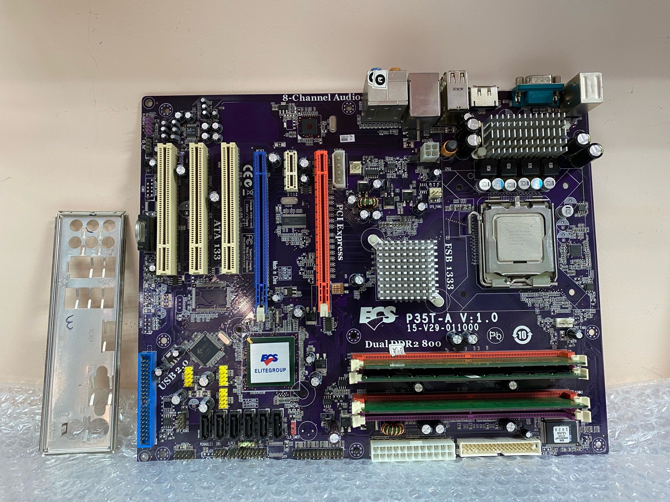 ECS(ELITEGROUP)МатеринскаяплатаECSP35T-A(LGA775)комплект+процессор+оперативнаяпамять