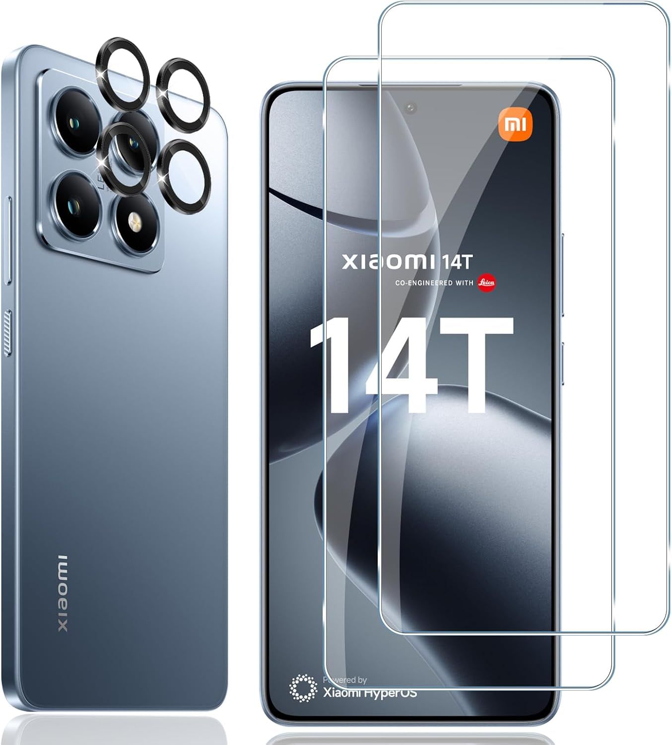 ЗакаленноестеклодляXiaomi14T,2+1шт.защитаэкранаизаднейкамеры,9Hтвердостьбезпузырьковпленкавысокойчеткости