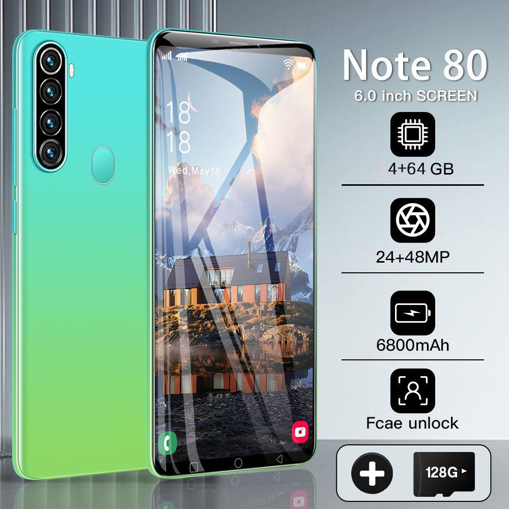 LINKCOСмартфонNOTE80EU4/64ГБ,голубой,светло-зеленый