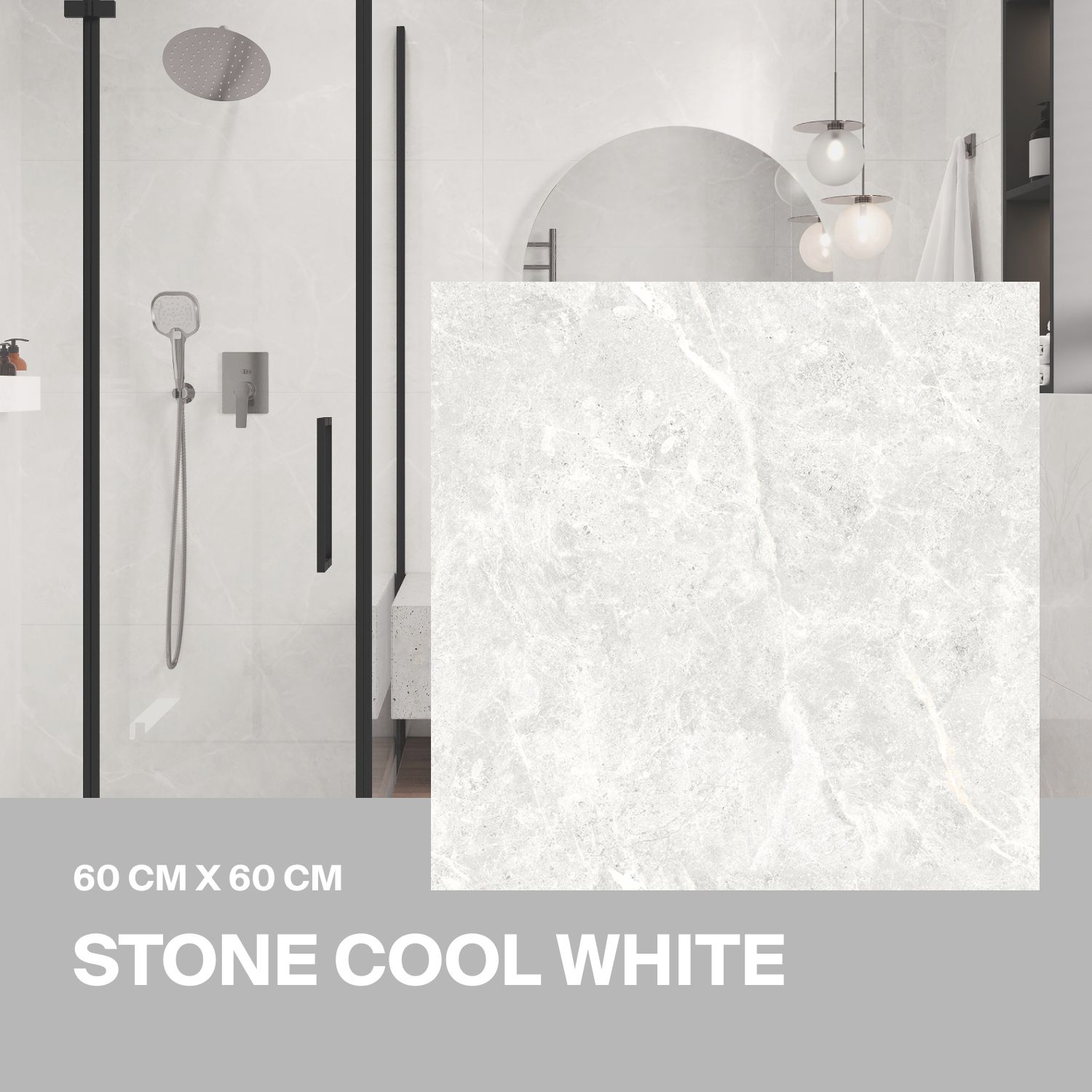 Керамогранит Ceradim Stone Cool White белый 60х60 Матовый в упаковке 1,44м2 (4 плиты)