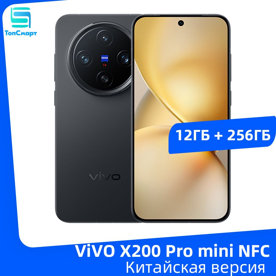 VivoСмартфонVIVOX200Promini5GNFCDimensity94006,31дюйма120Гц,AMOLED-экрантройнаякамера50Мпбатареяемкостью6000мАч,быстроезарядноеустройствомощностью90Вт12/256ГБ,черныйматовый