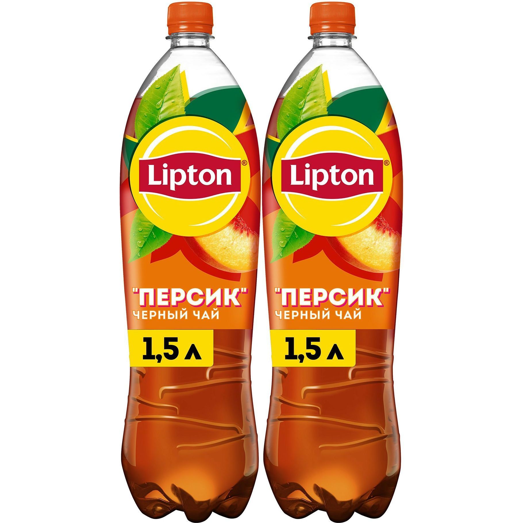 Холодный чай Lipton Персик 1,5 л, набор: 2 штуки