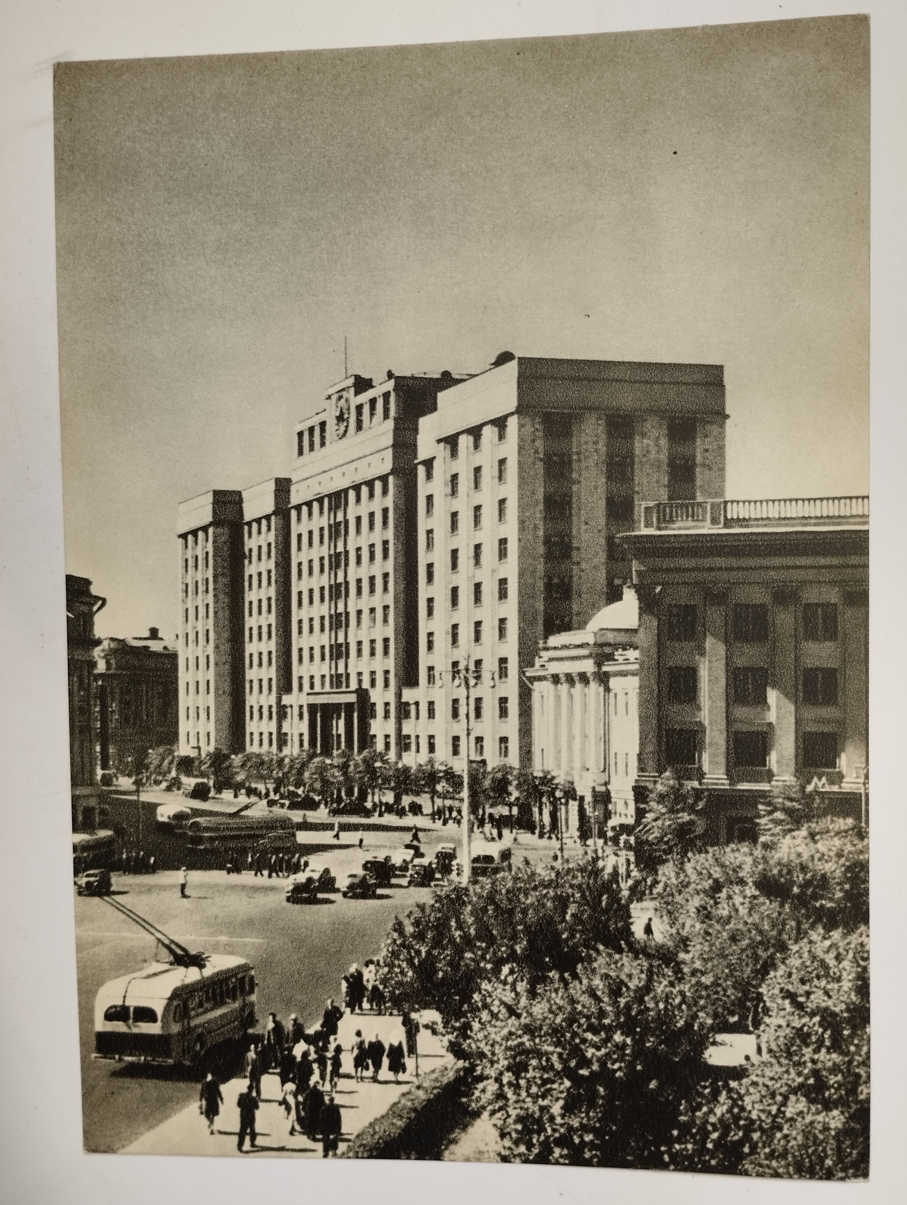 Открытка СССР. Винтаж. 1955 год. Москва. Охотный ряд. Дом Совета министров СССР