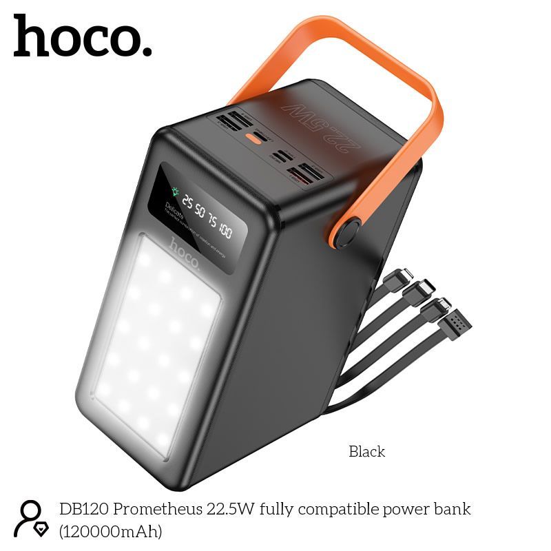 PowerBank(повербанксбыстройзарядкой)HOCODB120120000mAh+2LEDФонаря