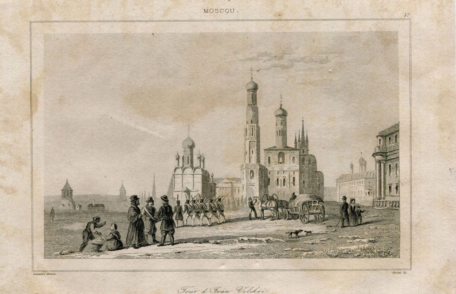 Вид Колокольни Ивана Великого в Кремле 1838 год.