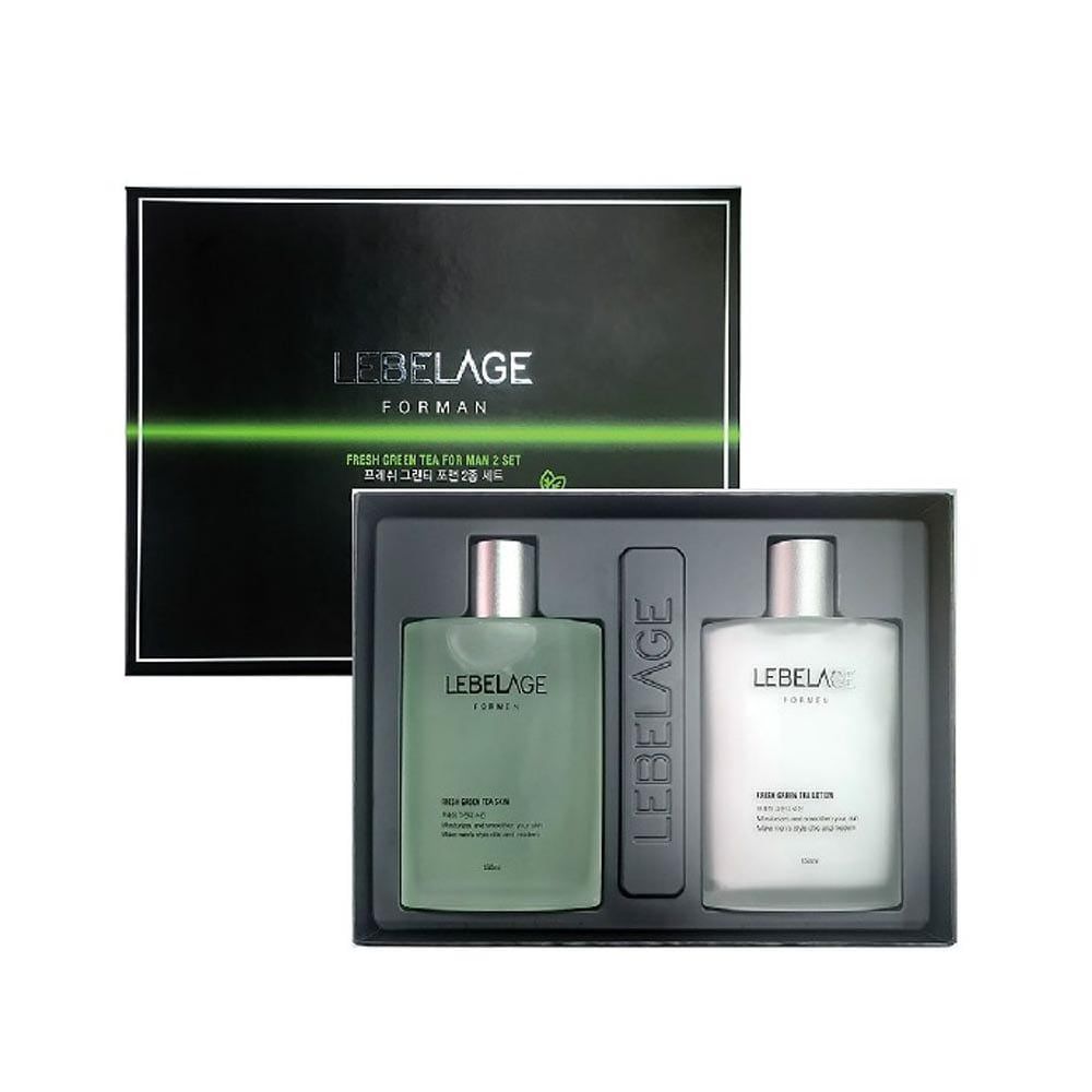 НаборуходовыхсредствдлялицамужскойLebelageFreshGreenTeaForMen2Set(150мл*2шт)