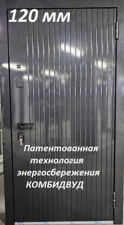 ДверьметаллическаявходнаяКомбидWoodлевый,внутр.панельбелыйясень251(зеркало)внеш.панельчерныйкварцфурн.черная,860х2050