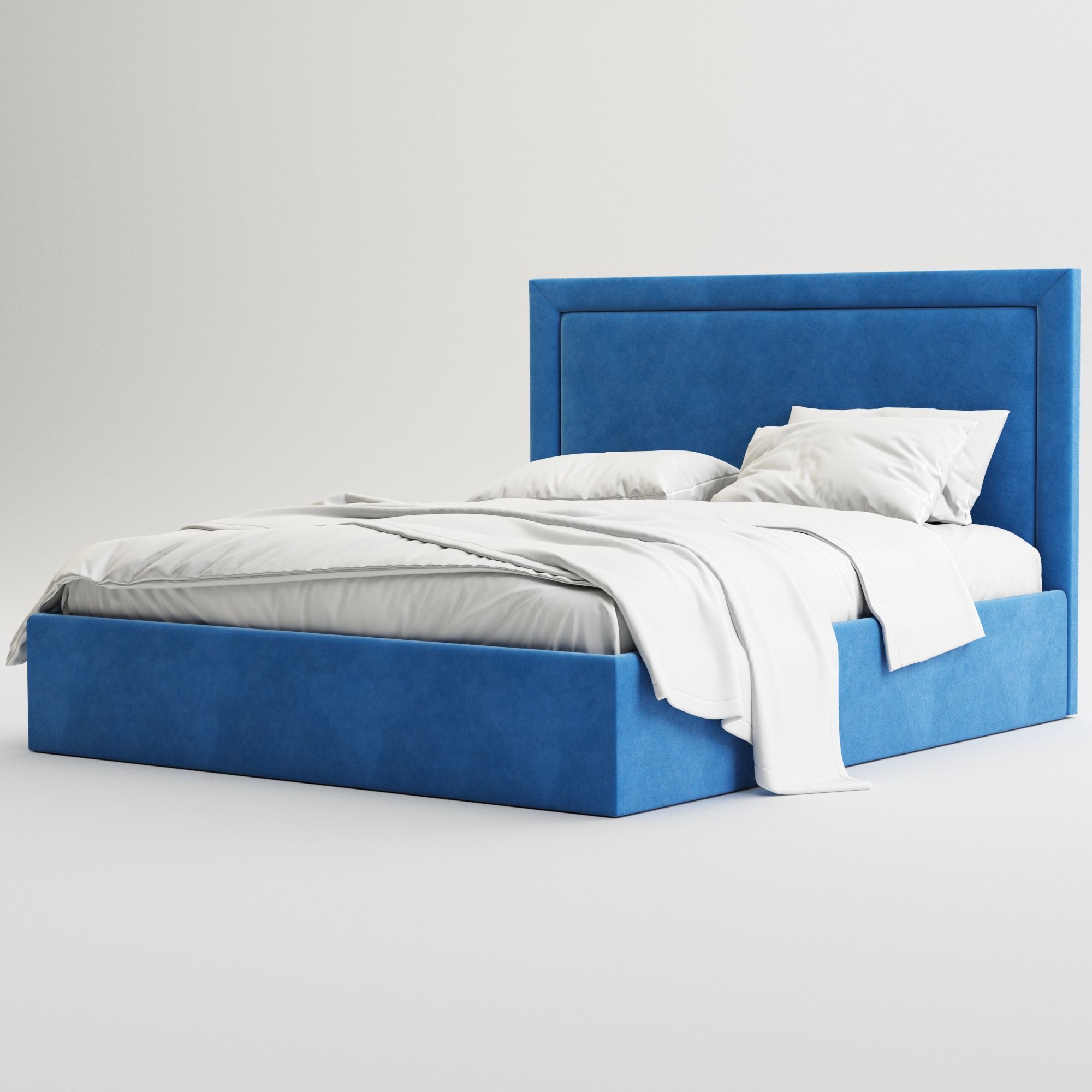 Кровать 180х200 BEST, двуспальная, с подъемным механизмом, велюр Jawa Azur