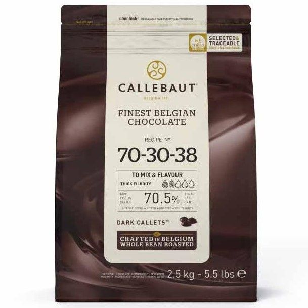 Шоколад горький Callebaut в каллетах 70,5% 2,5 кг