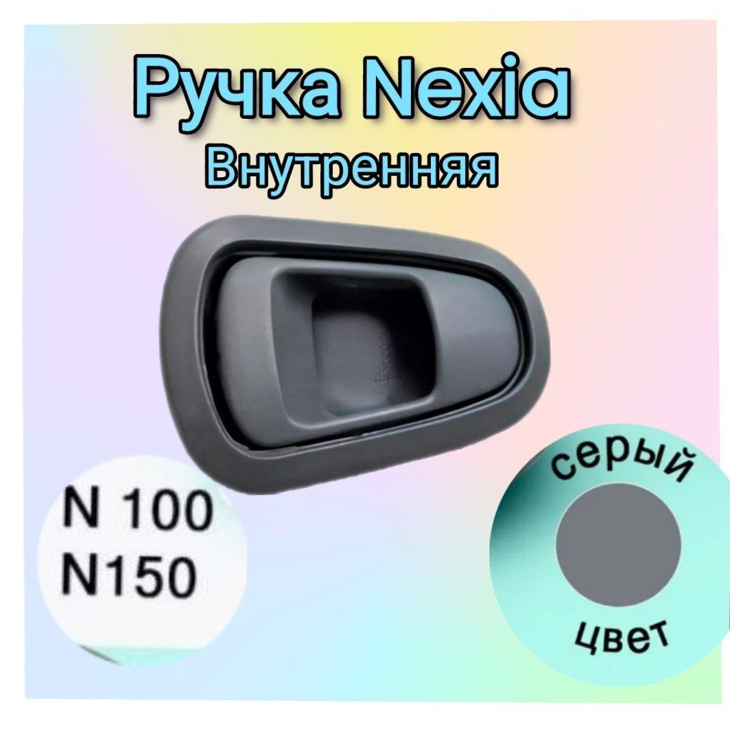 ручка двери Nexia внутренняя, серый с рамкой. 1 штука