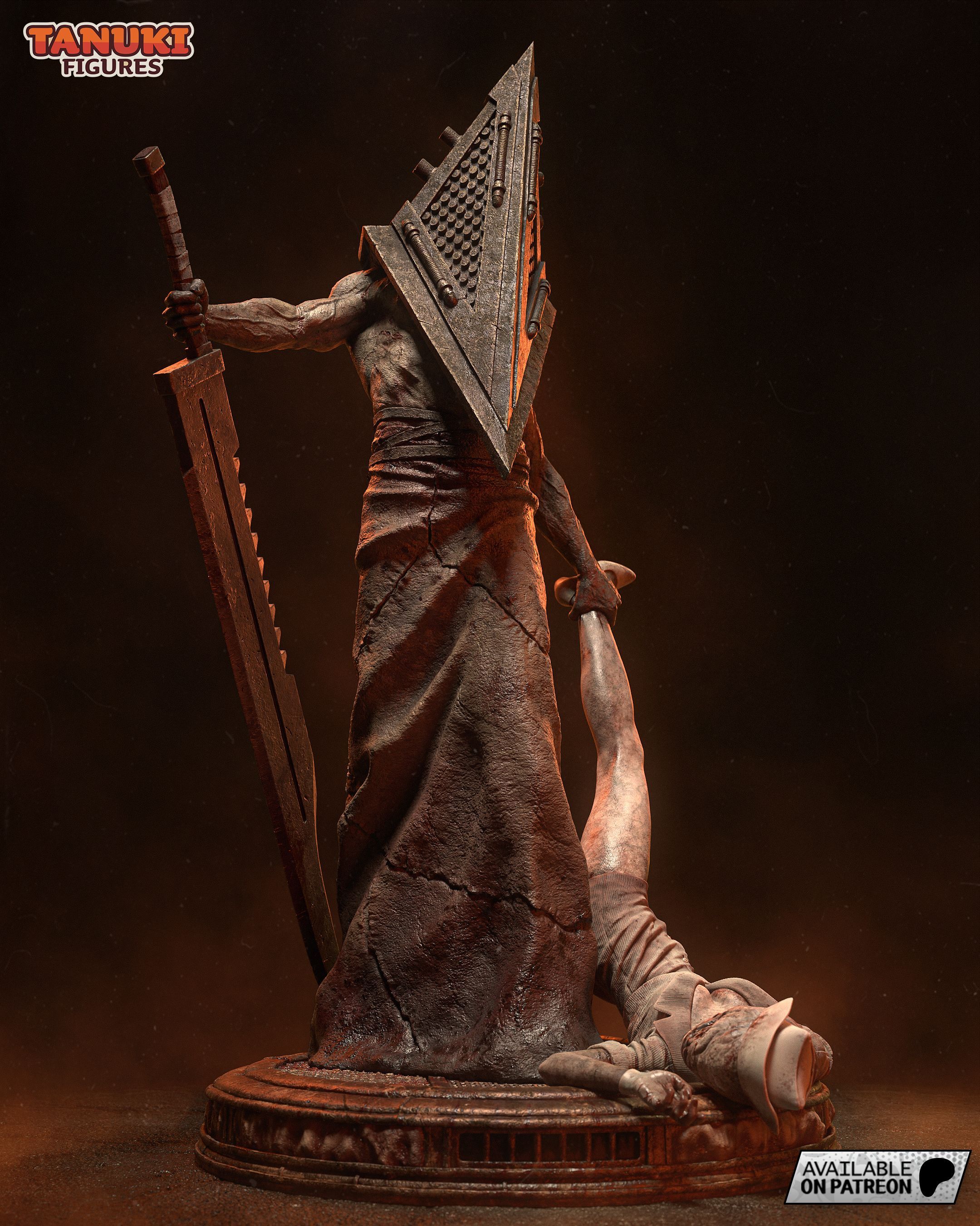 Фигурка для покраски "Диорама Пирамидоголовый / Pyramid Head" (Silent Hill 2), коллекционная 20см