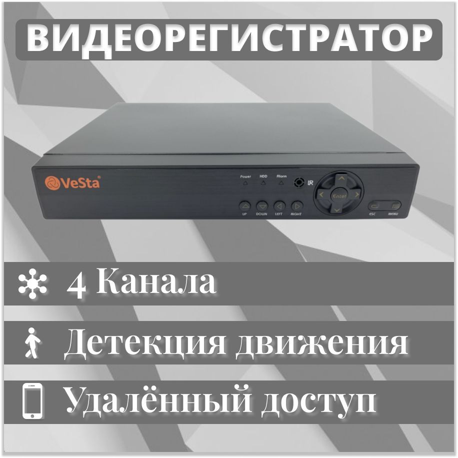 Видеорегистратор гибридный VeSta 4-канальный AHD TVI CVI CVBS IP