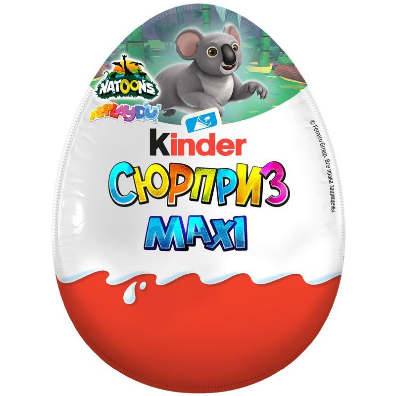 Яйцо шоколадное Kinder сюрприз Maxi с игрушкой-сюрпризом в ассортименте, 100г