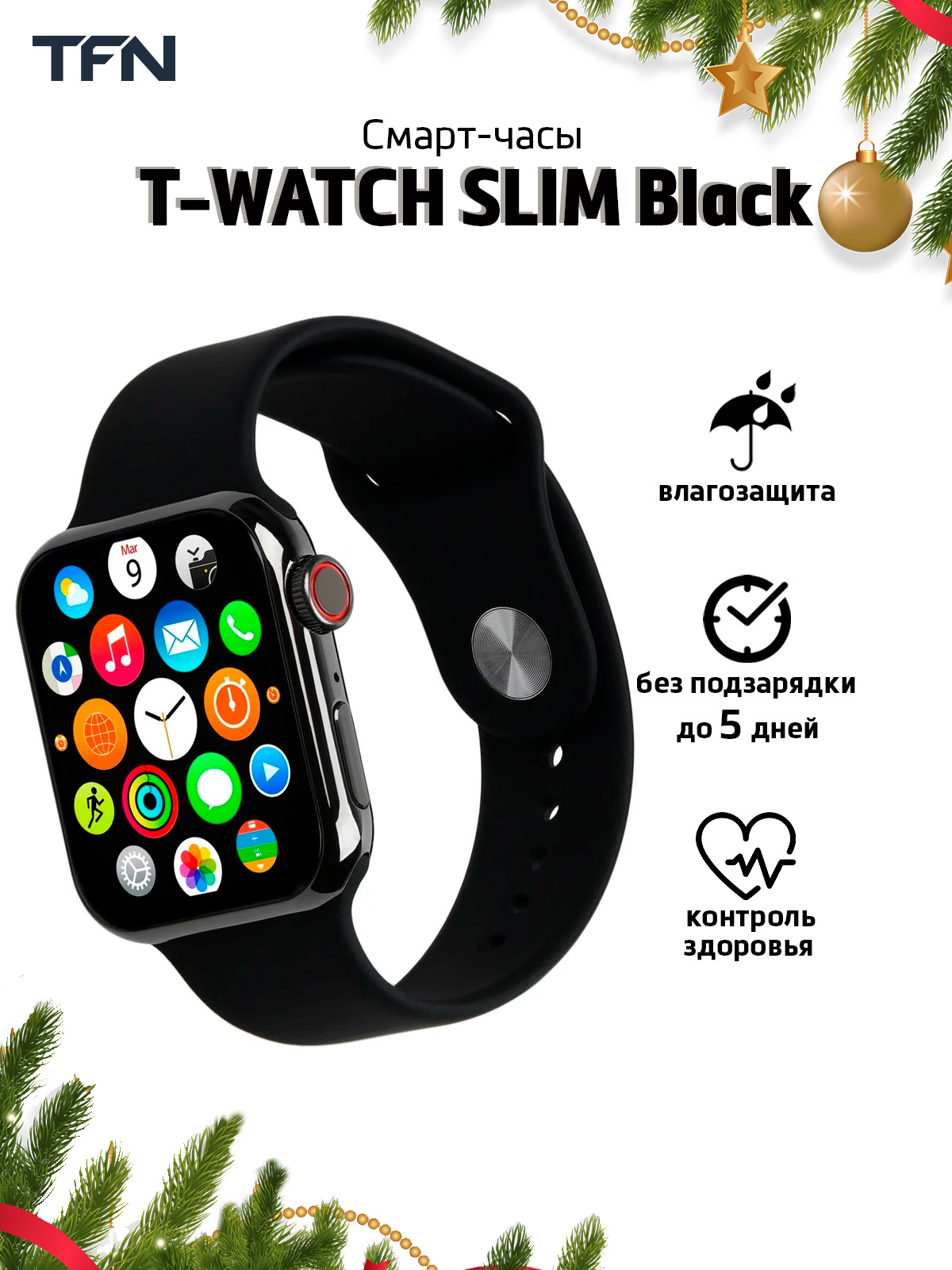 TFN T WATCH SLIM Black NFC Bluetooth IPS