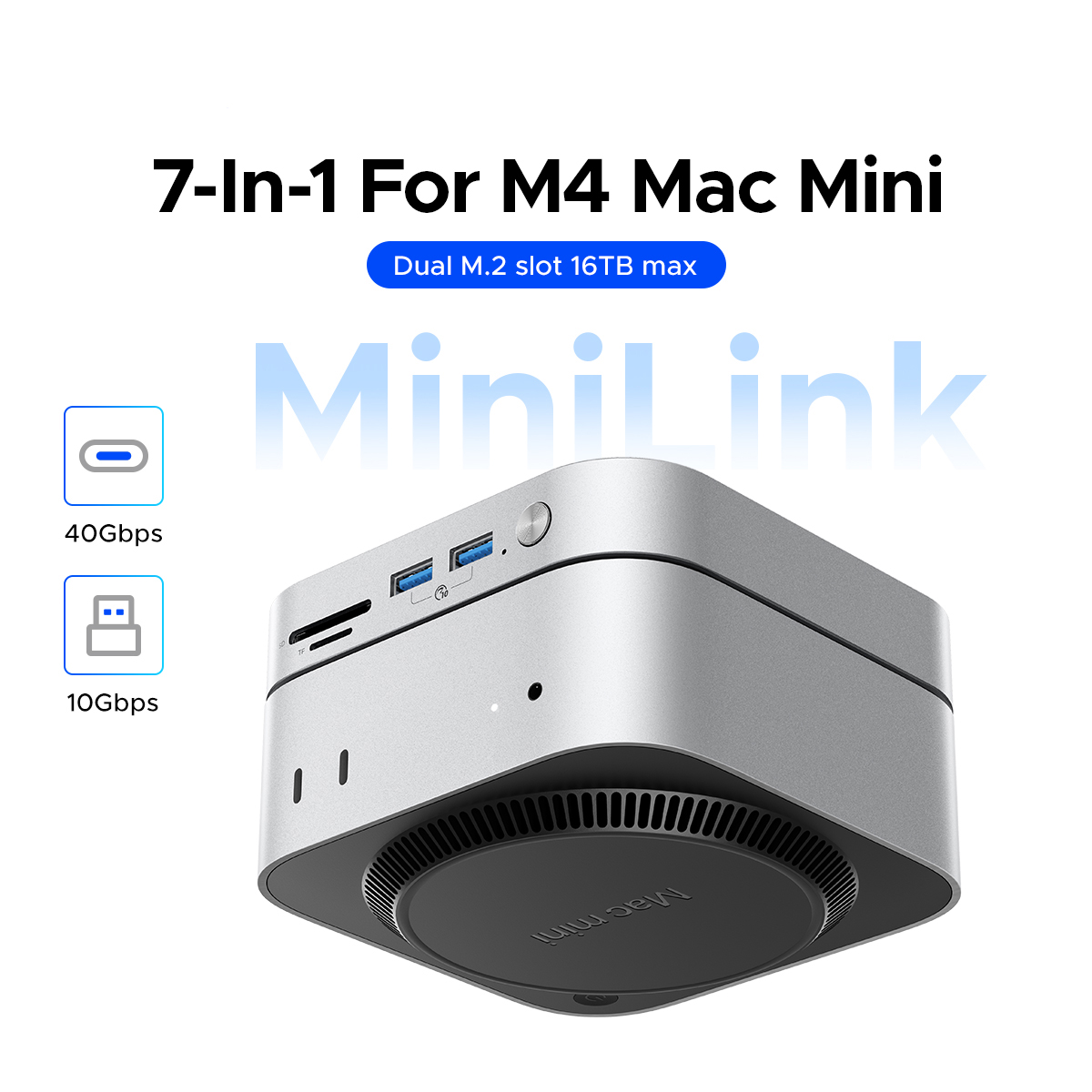 usbразветвитель7в1ORICOM47PMiniLinkдок-станциядляMacMini2024,USB4max40Гбит/с