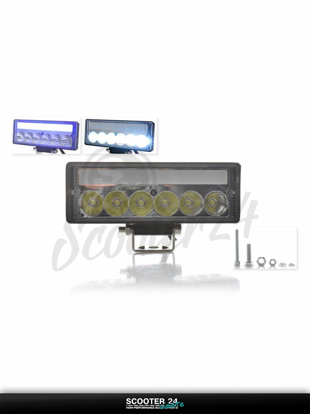 Фара дополнительная диодная на мотоцикл и другую мототехнику, балка 133 47, 6 диодов, синий габарит #A15 22Z 3