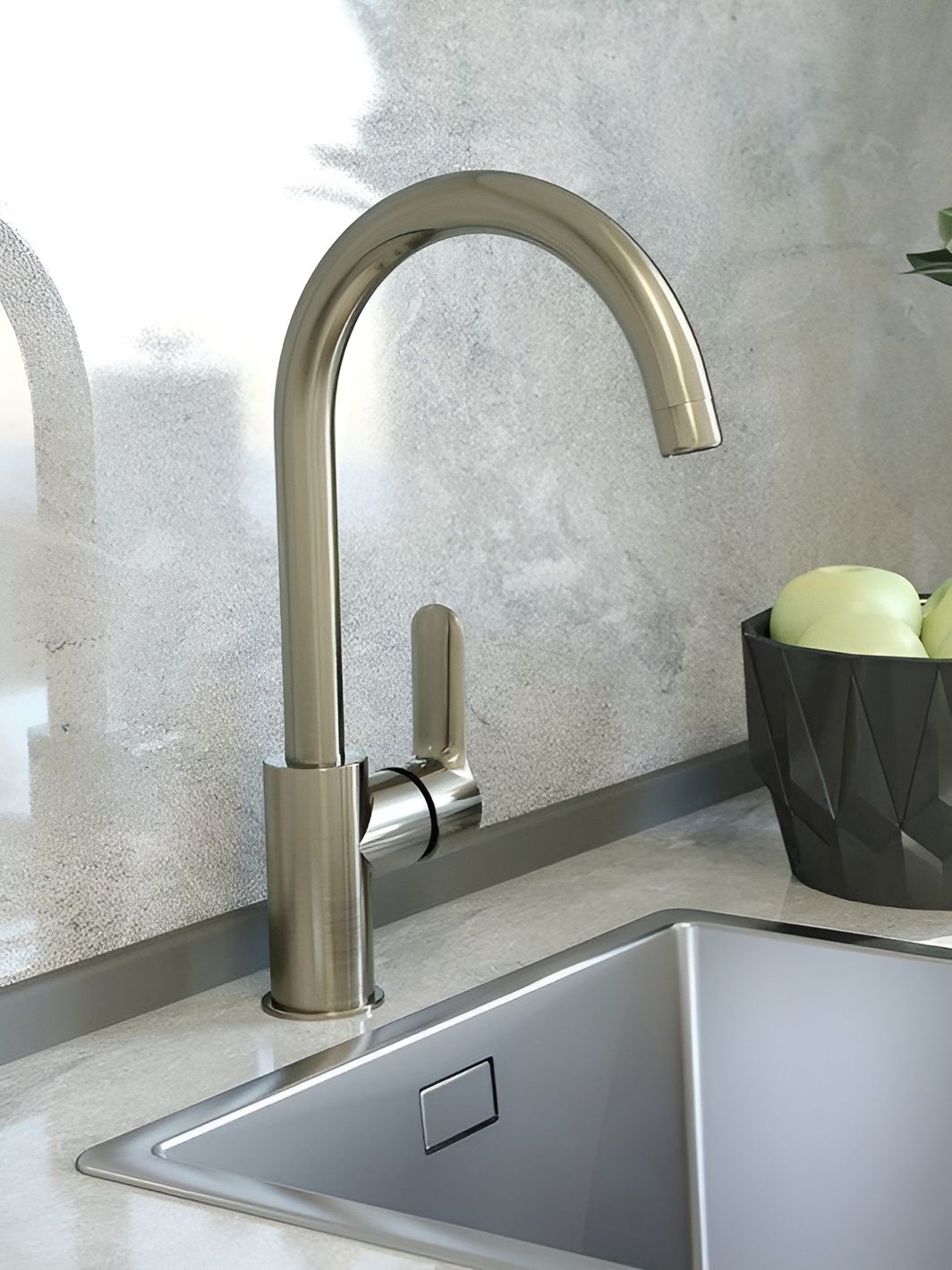 Фото товара на маркетплейсе ozon Смеситель для кухни IDDIS, сатин, Cuba, CU1BNJ0i05