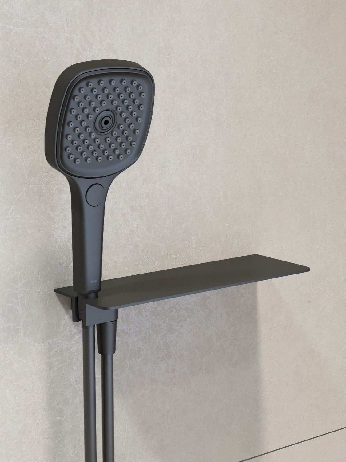 Фото товара на маркетплейсе ozon Шланговое подключение с держателем для лейки и полкой, матовый черный, Slide, IDDIS, SLIAB00i62