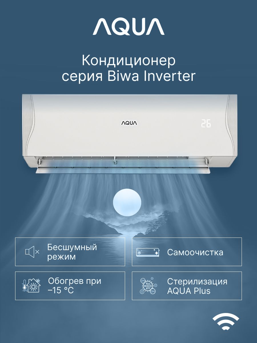 Кондиционер Aqua Biwa Inverter AQI-70BIQ1/R3(IN)/AQI-70BIQ1/R3(OUT) на 70 м2 инвертор