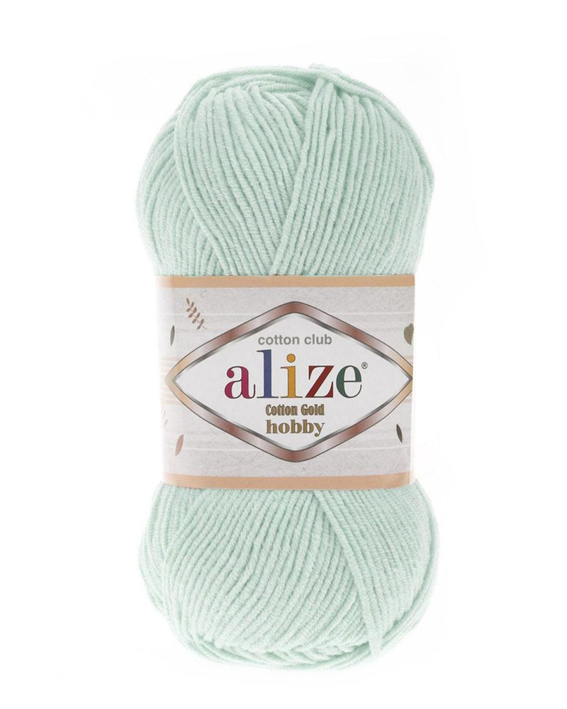 Коттон голд хобби (Cotton gold hobby) пряжа Alize 55%хлопок 45%акрил 50г/165м (522 мята)  #1