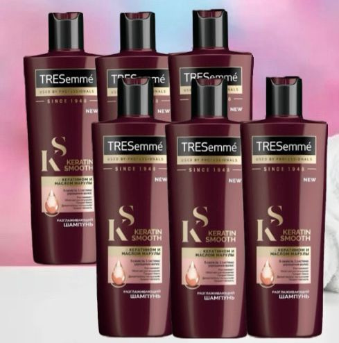 TREsemme шампунь 6шт для волос ,с кератином и маслом марулы 400 МЛ ...