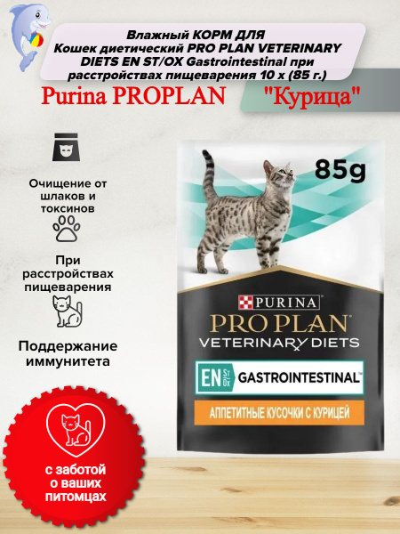 Влажный корм для кошек диетический PRO PLAN VETERINARY DIETS EN ST/OX ...