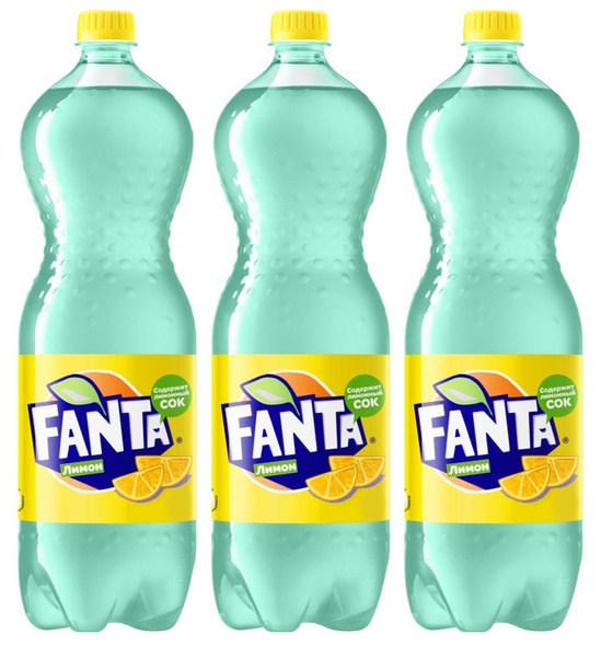 Набор из газированных напитков Fanta Lemon (Лимон), 3 шт по 1,5 л ...