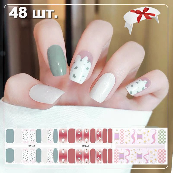 Гелевые ногти, наклейки, стикеры для маникюра,48 шт. - купить с ...