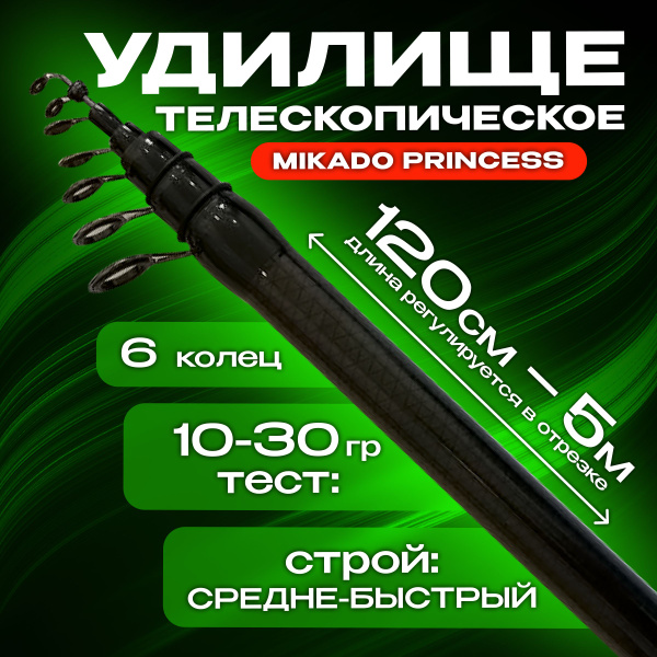 Удилище Бобёр микадо_черный_ Mikado Princess 4м, от 10 гр купить по ...