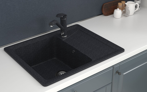 Мойка для кухни каменная прямоугольная с крылом оборачиваемая 605х490 ...