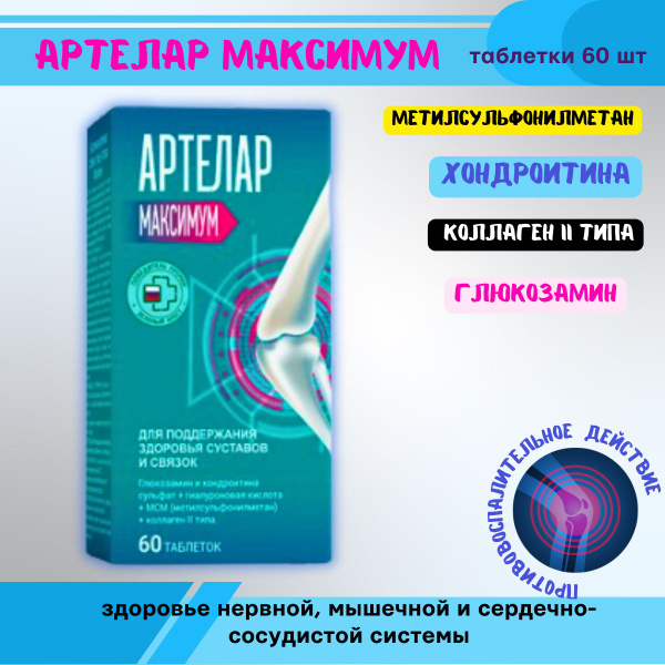 Артелар Максимум таблетки 60 шт, Хондропротекторы купить на OZON по ...