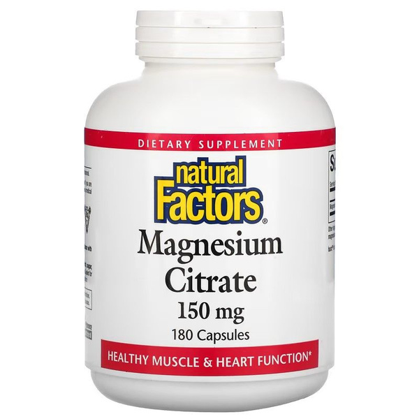 Цитрат магния, 150 мг 180 капсул, Natural Factors, США - купить с ...