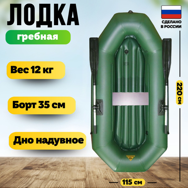 Надувная лодка ПВХ 220 Pro НД гребная с веслами - купить по выгодной ...
