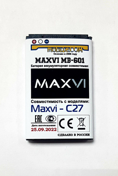 Аккумулятор MAXVI C27 (УСИЛЕННЫЙ) MB-601 1100mAh (Ver8.6) - купить с ...
