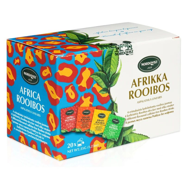 Чай Nordqvist Afrikka rooibos ройбуш 4 вкуса, в пакетиках, 20шт (из ...