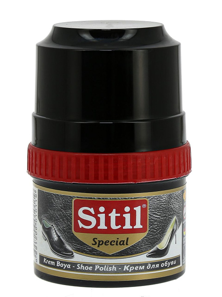 Крем-блеск для обуви из гладкой кожи Sitil Shoe Polish черный 60 мл ...