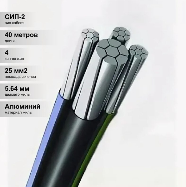 Электрический провод Кирскабель СИП-2 4 25 мм² - купить по выгодной ...